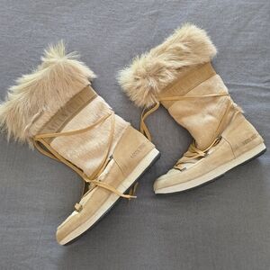 Moon Boot Tan Faux Fur Winter Boots